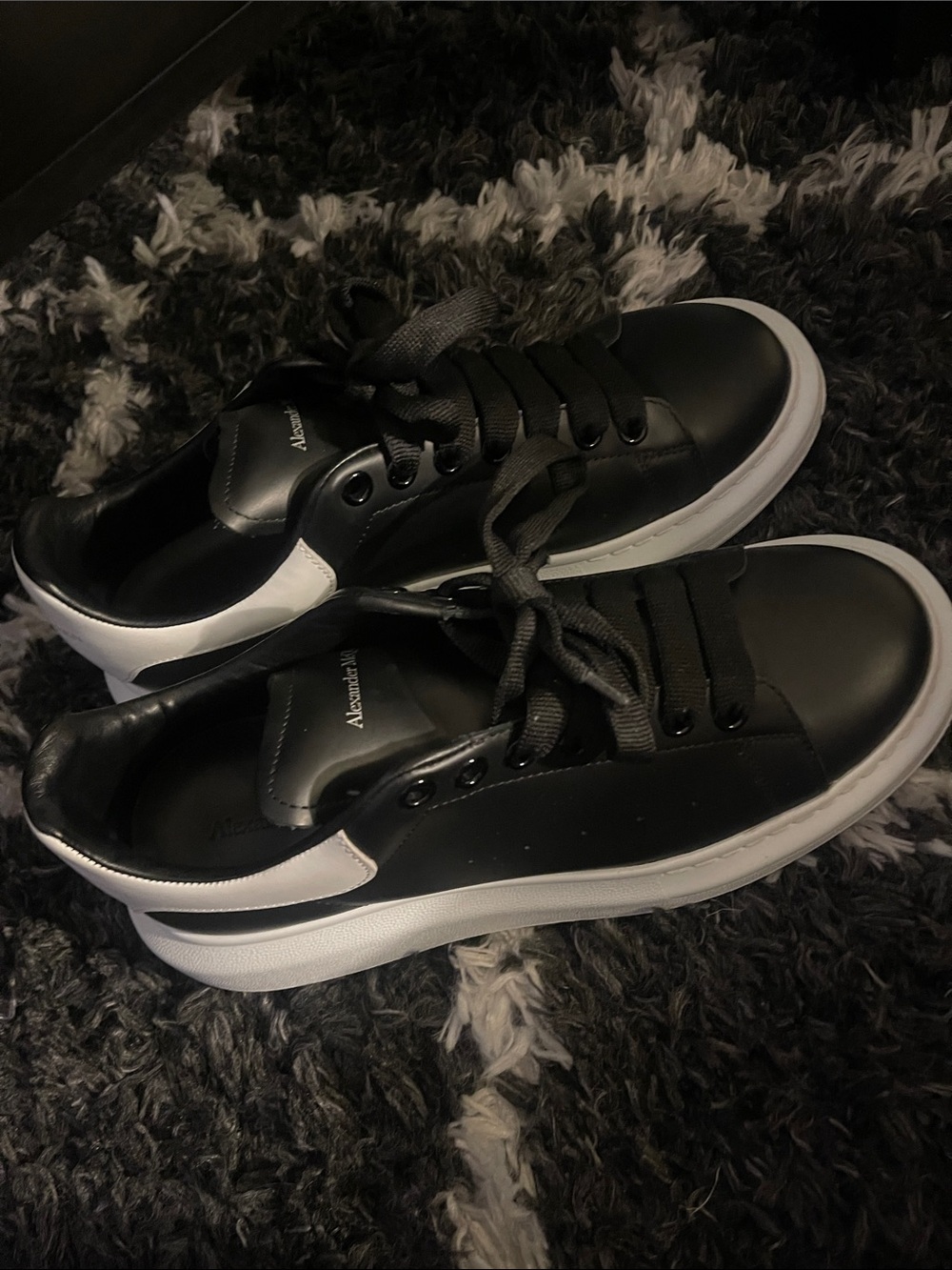 Alexander McQueen Black and White Low-Top Sneakers